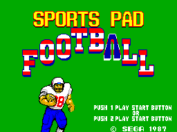 Sports Pad Football (USA) Title Screen